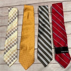 Lot of 4 Men's Neck Ties - New And EUC!